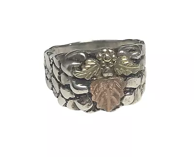 RGC Black Hills Gold Sterling 12k Men's Nugget Style Men's Ring Size 9.5 • $89.99