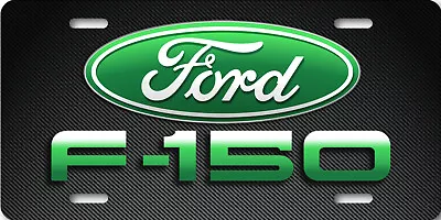 Ford Art Blue F150 Green On Carbon Fiber Look Aluminum License Plate Tag Truck • $16.60