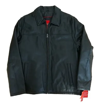 NWT Izod Lamb Leather Jacket Size Lg Men's Black Coat Buttery Soft $495 Retail  • $199.99