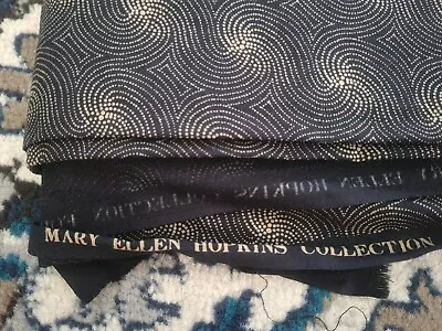 Vintage SSI~~Mary Ellen Hopkins~~Gold Dotted Swirls On Black~~72 X 44   2 Yds • $19.95