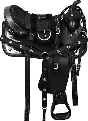 New Style Western Synthetic Pleasure Barrel Trail Horse Saddle & Tack Set Free • $398