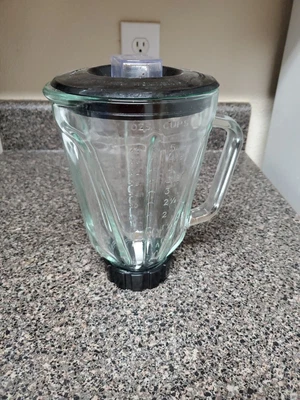 $19.99 • Buy  Oster Blender Round 5 Cup Glass Blending Jar With Blade Lid And Cap Replacement