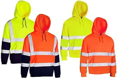 Hi Vis Visibility Safety Work Hoodie | Hooded Sweatshirt Reflective Top Security • $25.20