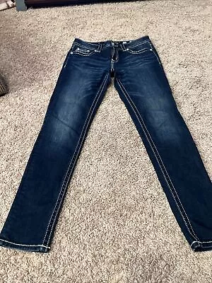 Miss Me Jeans Mid Rise Skinny Sz 29 Dark Wash • $15