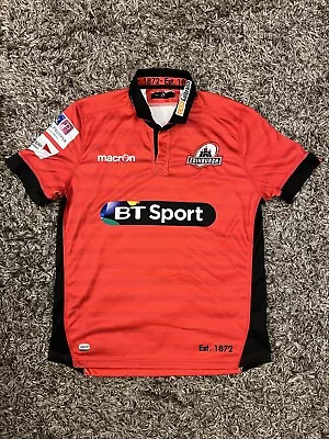 2016 / 2017 Edinburgh Rugby Union Home Shirt Size Large Macron BT Sport Red • £18