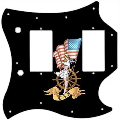 SG Standard Pickguard Custom Gibson Graphic Graphical Guitar Pin Up Patriot BK • $58.76