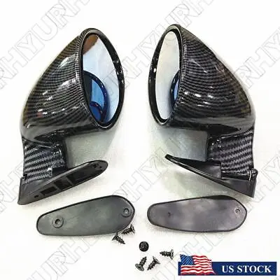 Front Left & Right Racing Car Rear View Side Mirrors Carbon Fiber Look Universal • $73.99