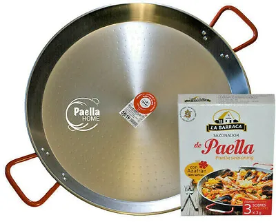 20cm - 34cm PAELLA PAN PROFESSIONAL POLISHED STEEL + AUTHENTIC SPANISH GIFT  • £20.49