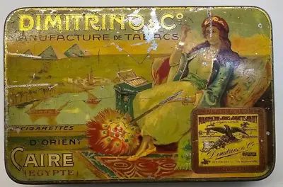 Vintage Cigarette Tin Box Dimtrino & Co Caire Egypt • $2.99