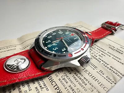 Vintage Vostok Komandirskie Submarine Commander Men's Watch Red Star Soviet USSR • $25