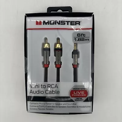 Monster 6-FT 1.82M MINI TO RCA AUDIO CABLE 3.5mm Phone Tablet Speaker TV PC HQ • $14
