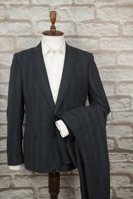 DRIES VAN NOTEN LOVAT Gray Striped Wool Blazer Pants Suit Size 52 • $175