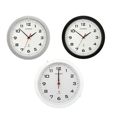 £14.99 • Buy Champion Radio Controlled Round Analogue Wall Clock Black/White/Silver RC51
