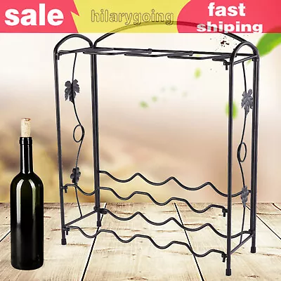 Countertop Wine Rack Wine Rack + Glass Holder Metal Wine Bottle Holder Storage • $19