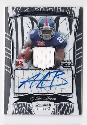 2009 Bowman Sterling Andre Brown Giants #173 Auto Jersey Patch Sn#/500 RC • $7.25