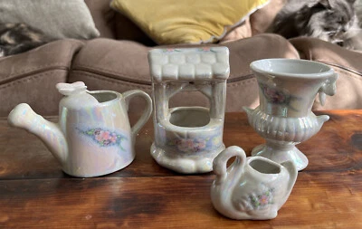 £0.99 • Buy Lavender & Pink Iridescent Miniature Vases And Pots