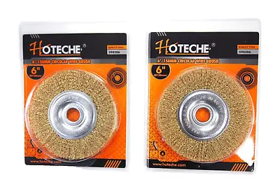 2PC 6'' Crimped Wire Wheel Brush 1/2'' Thick Deburring Bench Grinder 590306 • $18.99