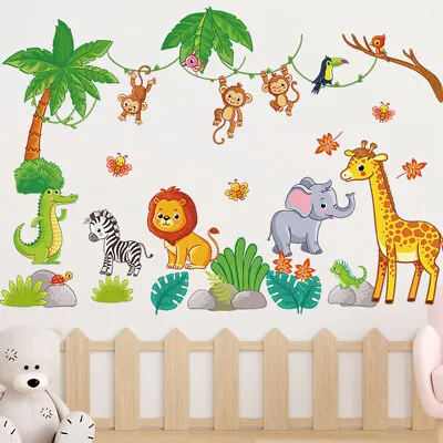 £4.99 • Buy Animal Wall Stickers Kid, Jungle Wall Stickers, Safari Animals Nursery Wall UK