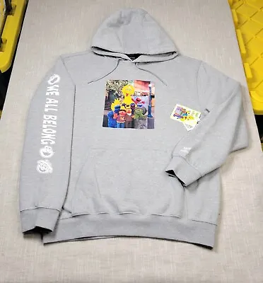 VANS X Sesame Street Hoodie XL Mens Gray White Fleece Pullover Sweatshirt  • $89.95