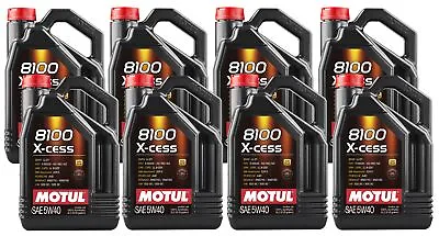 Motul 8100 X-CESS 5W40 - 40 Liters - Fully Synthetic Engine Motor Oil (8 X 5L) • $329.95