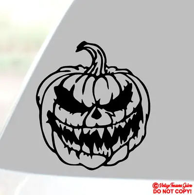 JACK-O-LANTERN Vinyl Decal Sticker Car Window Wall Bumper HALLOWEEN PUMPKIN JDM • $2.99