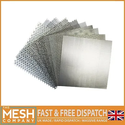 £5.49 • Buy Mild Steel Round & Square Perforated Metal Sheet Guillotine Cut Many UK Sizes