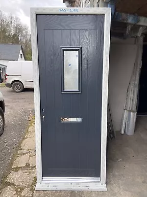 New 855-2055  Anthracite Grey  Cottage Effect Composite Front Door In Upvc Frame • £545