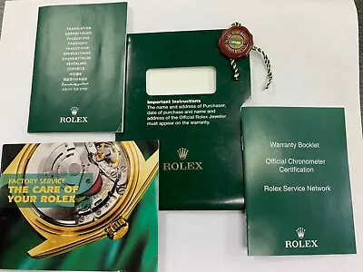 Vintage ROLEX Green Sleeve &Translation&Warranty&Service Booklets & Hologram Tag • $70