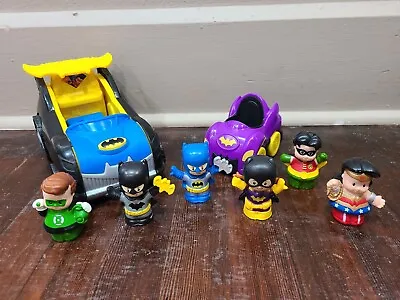 $25.19 • Buy Little People DC Super Hero Batman 2 In 1 Batmobile Car Playset And Figures