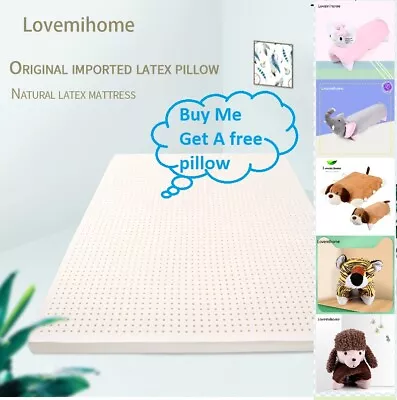 Natural Latex Comfortable Mattress Topper Sleep 150X200x7.5CM FREE PILLOW • £279