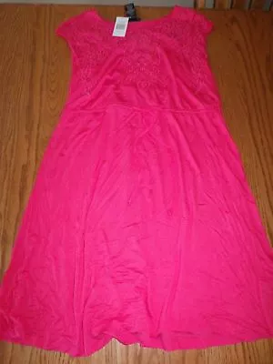 New Spense Womens Pink Rouge Red Sundress Large L • $14.36