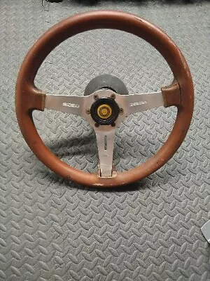 LUISI MERCEDES STEERING WHEEL WOODEN VINTAGE ITALY 1985 370mm 14.5  Diameter  • $89.99