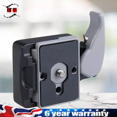 Black Camera Quick Release Adapter For Camera Manfrotto 200PL-14 Compat Plate UK • £10.99