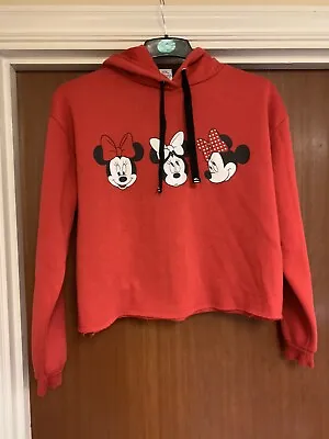 Minnie Mouse Cropped Hoodie - Red Disney - Large • £2.50