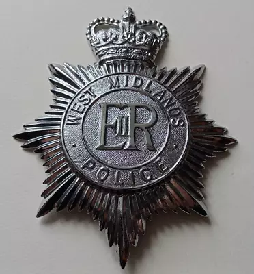 West Midlands Police Helmet Badge Queens Crown EIIR Now Obsolete. • £13.99