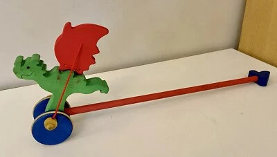 £13 • Buy Push-Along Wooden Dragon Floor Popper Toy