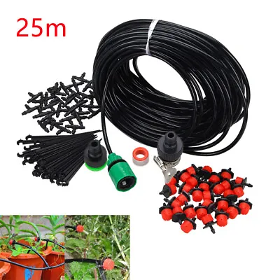 25m Micro Irrigation Pipe Tube Hose Kit For Micro Drip Garden Irrigation System • £9.99