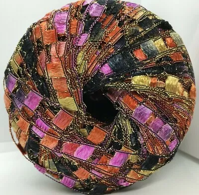 Berlini East Track II #75 Vegas - Copper Black Gold Metallic Ladder Ribbon Yarn  • $6.99