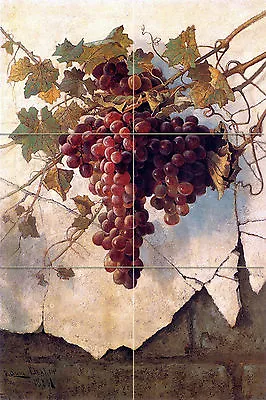 Grapes Against A Mission Wall Tile Mural Kitchen Bathroom Backsplash Ceramic • $76.54