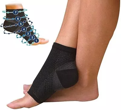 2 X Plantar Fasciitis Compression Socks Heel Foot Arch Pain Relief Support Pair • £3.44