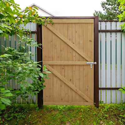 Wooden Garden Gate Wood Flat Top Pedestrian Gate Side Gates 6ft X 3ft 5ft X 3ft • £72.99