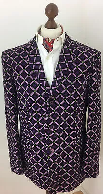 Versace Versus Blazer Jacket Purple Patterned Size 40 / 54 23” P2P • $248.90