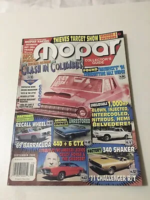 Mopar Collector's Guide MCG Magazine Back Issue September 2000 • $9.74