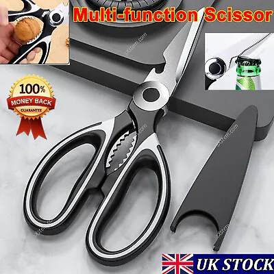 Kitchen Scissors Heavy Duty Super Sharp Stainless Steel Multi Purpose Meat Nuts • £5.29
