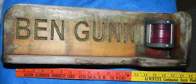 Vintage/antique - Ben Gunn Sailboat(??) Bow Name Plate And Red Navigation Light • $20