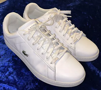 Lacoste Carnaby Evo White Leather Men’s Shoes Us 12 Eur 46 • $70