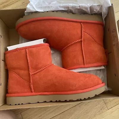 Women's UGG 1016222 Hazard Orange Classic Mini Suede Ankle Boots Size 8 • $99.99