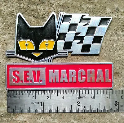 VINTAGE SEV MARCHAL FOG LIGHT Bulb HISTORY FOR SALE CAT LOGO CAR BADGE Flag • $43