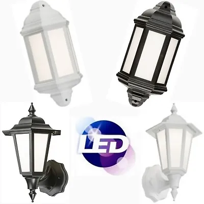 8W Outdoor Wall LED Full Half Lantern IP54 Garden PIR Photocell PC Sensor Light  • £32.95