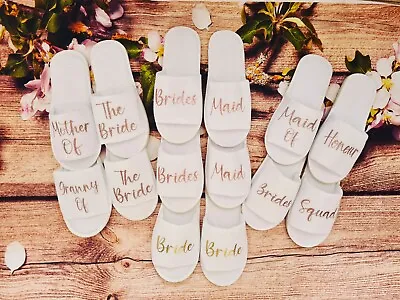 £4.99 • Buy Personalised Slippers Spa Slippers Party Wedding Hen Do Bride Wedding Bridesmaid